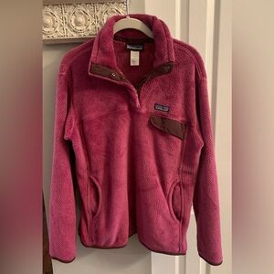 Patagonia Synchilla Pink Re Tool Snap T Long Sleeve Fleece Pullover Jacket - L